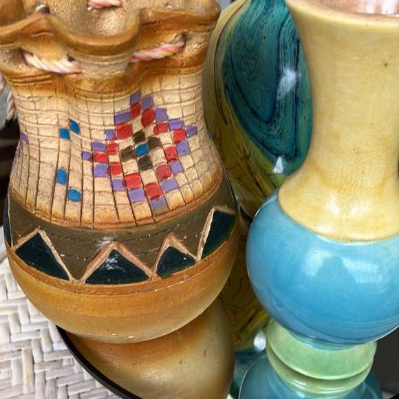 VINTAGE  MEXICAN & POTTERY VASES BUNDLE - Picture 10 of 17